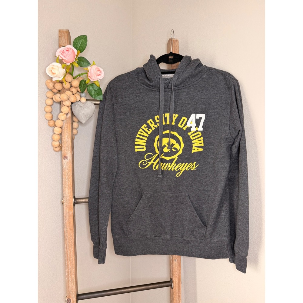 Jones & Mitchell University of Iowa Hawkeyes Hoodie Grey Glitter Hearts Large